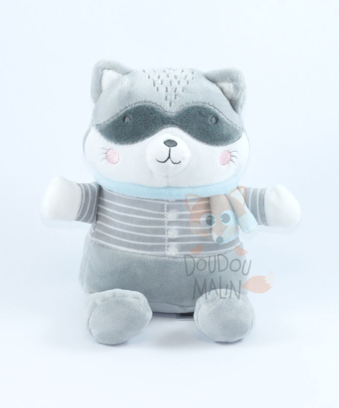  soft toy raccoon grey white blue 